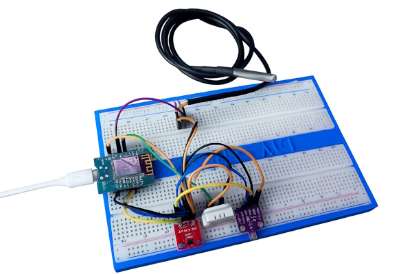 Vergelijking sensoren DS18B20 DHT22 HTU21D BME680 Home Assistant